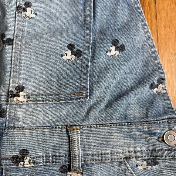 Disney Parks Mickey Mouse Denim Jean Short Overalls Size L (Juniors) - Picture 7 of 12